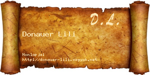 Donauer Lili névjegykártya