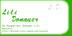 lili donauer business card